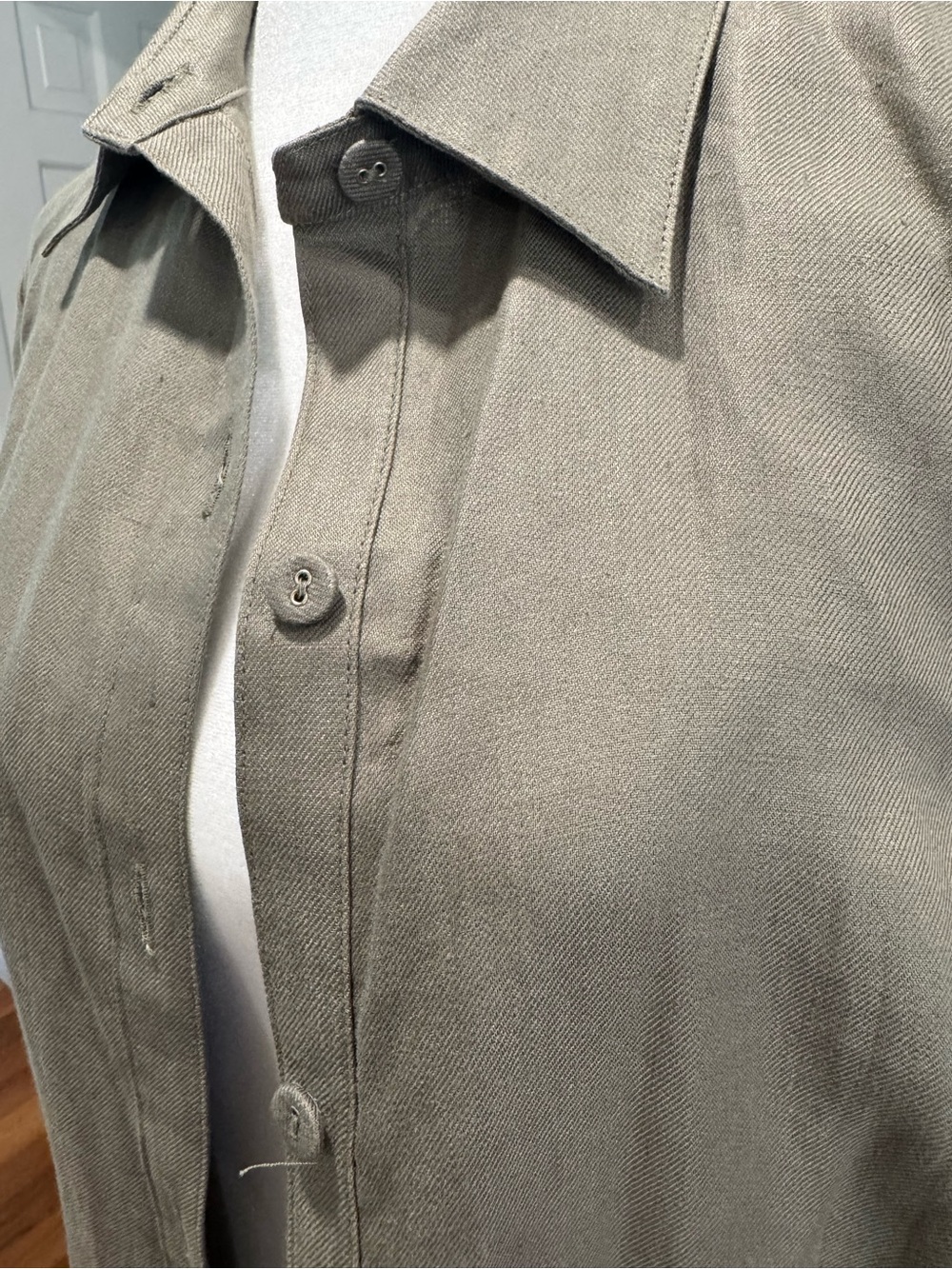 Lands' End Men's Button-Down Shirt in Taupe